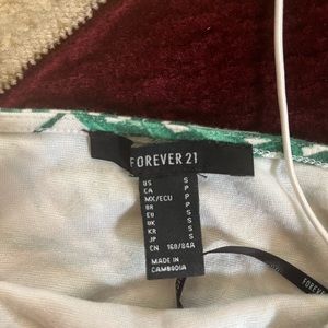 Green and white palm crop top